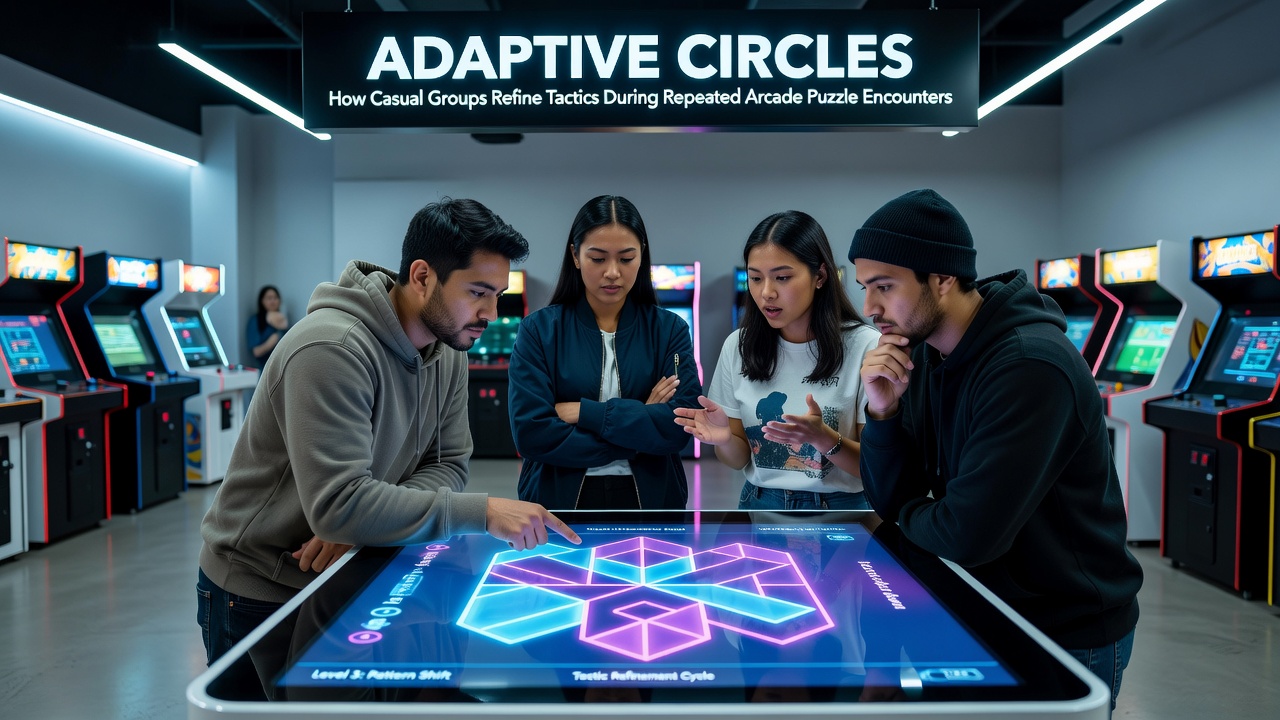 Multiple browser windows displaying synchronized puzzle states as casual groups adapt strategies mid-encounter