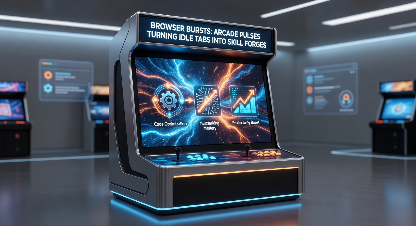 Close-up of browser interface during a burst session, with glowing skill meters and rapid enemy waves challenging player precision