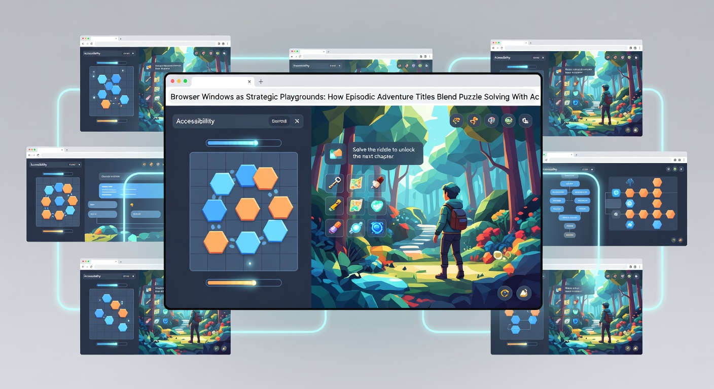 Scene depicting coordinated multiplayer tactics across synchronized browser interfaces in adventure gameplay