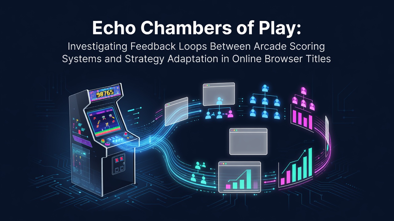 Browser game interface showing scoring metrics and player strategy overlays in an arcade-style title