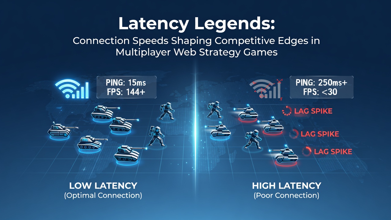 Graph depicting win rate correlations with connection latency levels in web strategy multiplayer environments