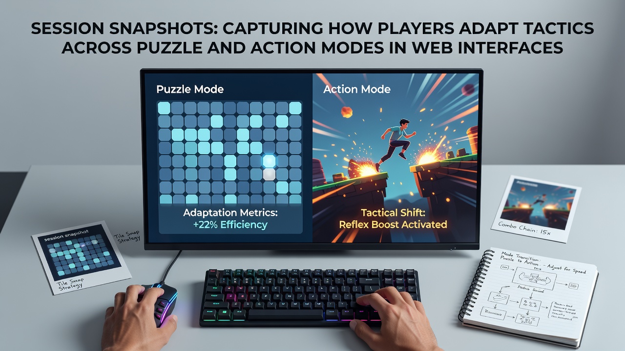 Visualization of session snapshot data showing tactical shifts between puzzle planning and action sequences in browser game interfaces