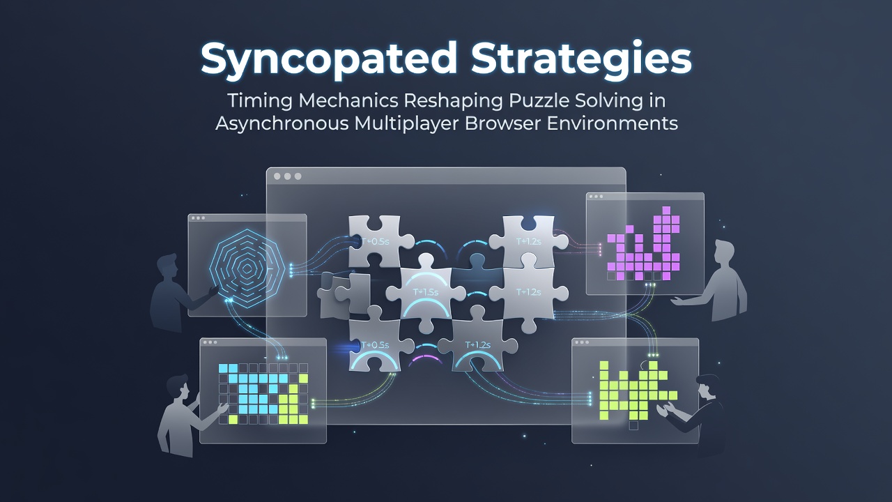 Diagram illustrating timing windows and asynchronous player interactions in browser-based puzzle environments