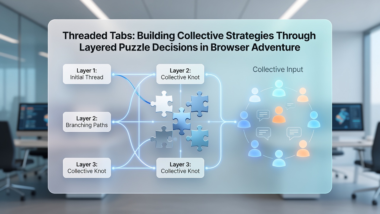 Multiple browser tabs showing strategic puzzle layers during a multiplayer adventure session